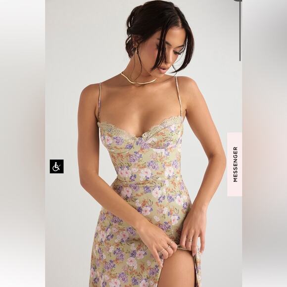 House of CB Charlotte Peony Print Midi Sundress Size M Medium New - Picture 12 of 12